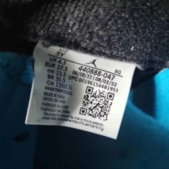 Air Jordan 5 Retro Aquatone Taxi sz 5y - Picture 7 of 9